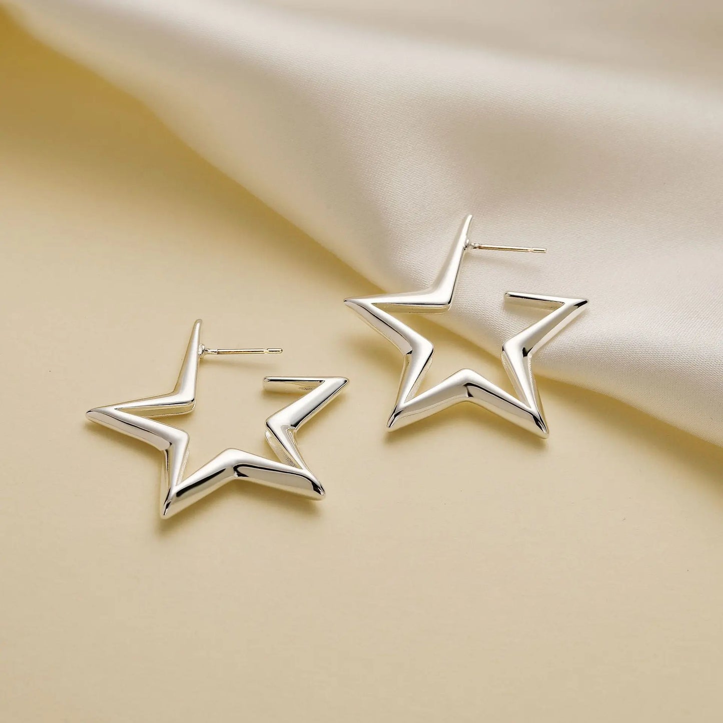 European And American Geometric Exaggerated Brass Earrings Five-pointed Star - 07BM