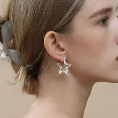 European And American Geometric Exaggerated Brass Earrings Five-pointed Star - 07BM