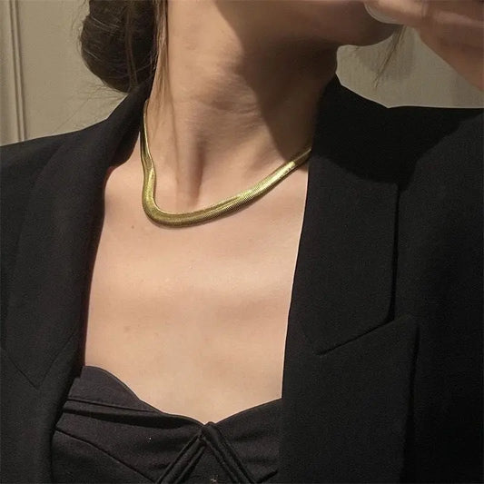 European And American Ins Fashionable Retro Simple High-grade Titanium Steel Necklace - 07BM