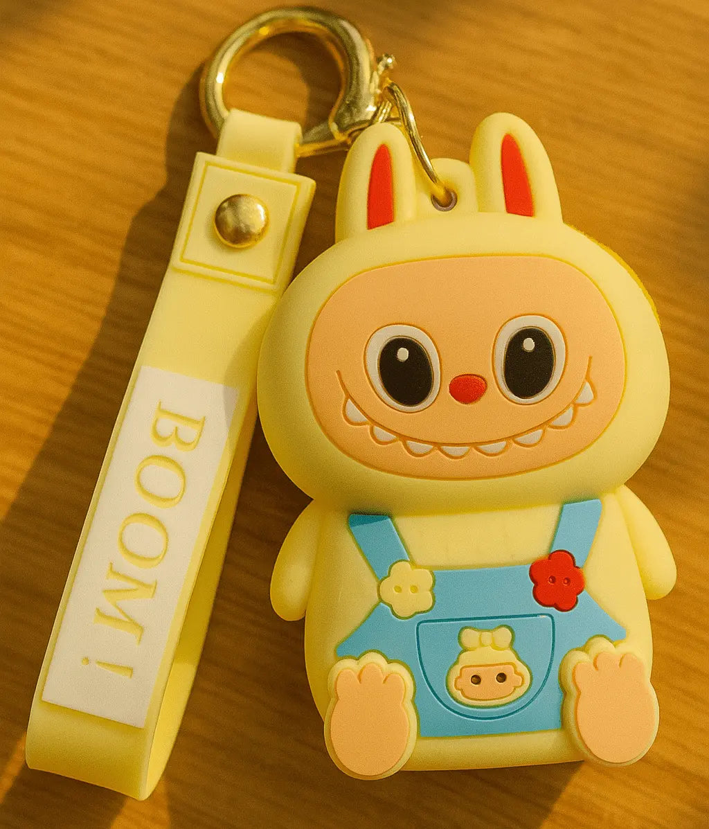 Labubu - Flocked Bunny Wrist-Strap Keychain (Original) - 07BM