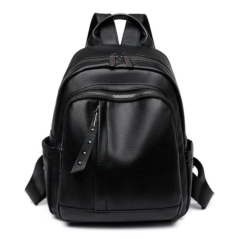 Women's Backpack PU Soft Leather Fashion Simple Waterproof Large Capacity Travel Bag - 07BM