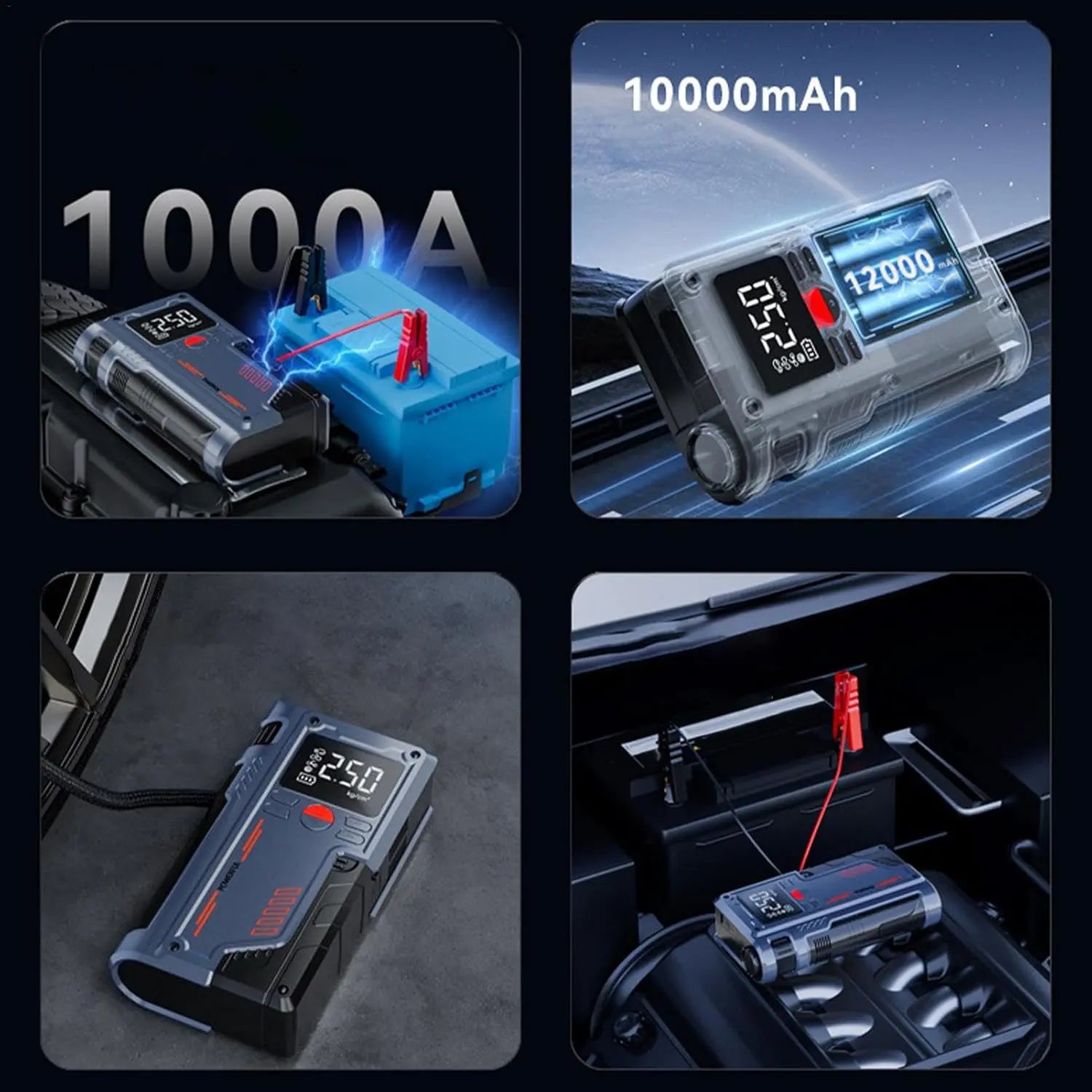 Portable Car Jump Starter with Digital Display - 07BM