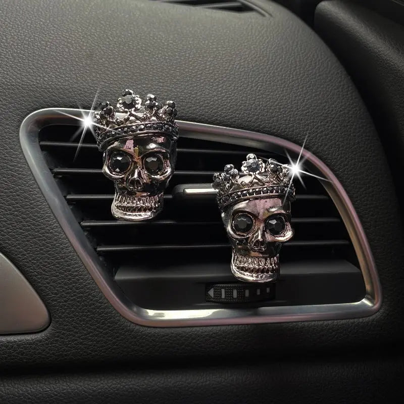 Retro Metal Skull Car Vent Perfume - 07BM