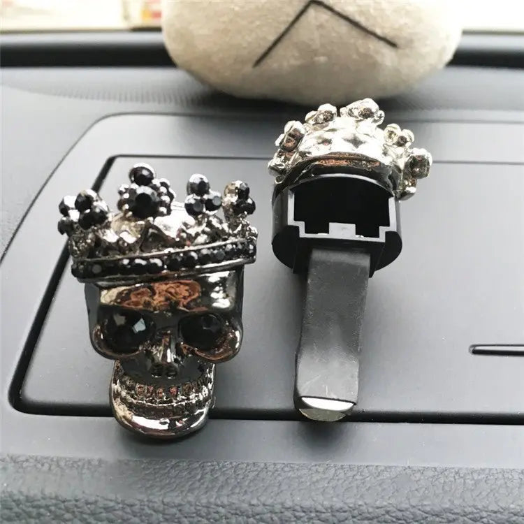 Retro Metal Skull Car Vent Perfume - 07BM